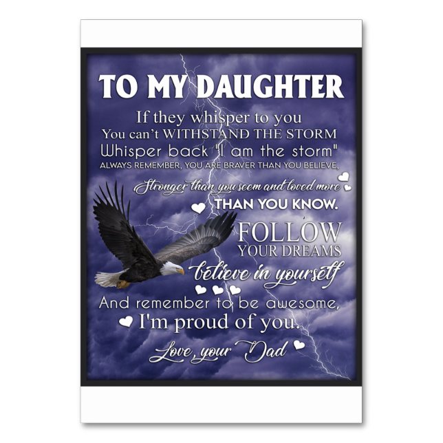 Numeração De Mesa Para Minha Filha, Presente De Aniversário Da Filha (Frente)