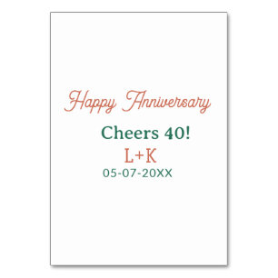 Numeração De Mesa Parabéns 40 feliz aniversário laranja verde nome d