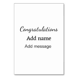 Numeração De Mesa Parabéns adicionam nome mensagem simples formando