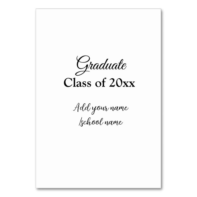 Numeração De Mesa Parabéns de graduação simples, adicionar classes m (Frente)