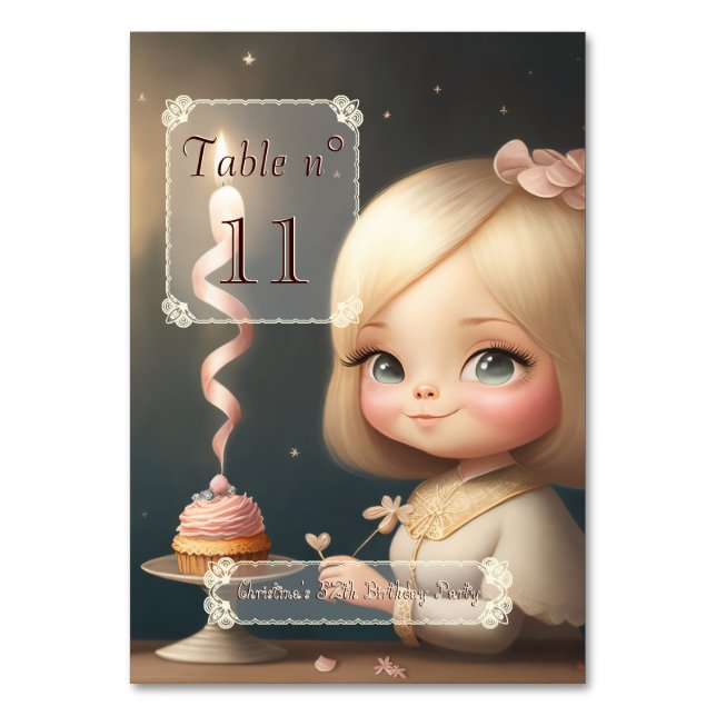 Numeração De Mesa Parabéns, garota 01 (Verso)