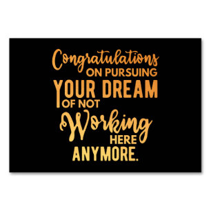 Numeração De Mesa Parabéns sobre Perseguir seu Sonho