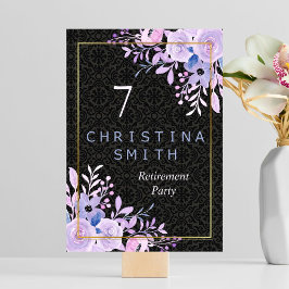 Numeração De Mesa Partido Moderno Floral do Pastel Watercolor