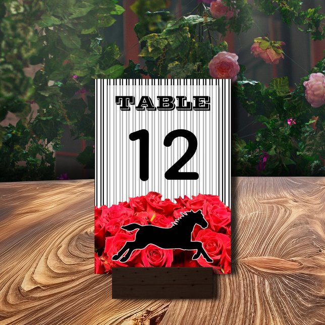 Numeração De Mesa Partido Racecavalo e Derby Rosas (Racehorse and Roses Derby Party Table Number Cards 3.5" x 5" - ultra thick cards or semi-gloss)