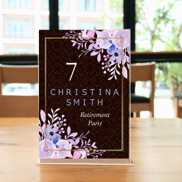 Numeração De Mesa Partido Russo Floral Pastel Watercolor