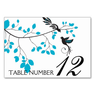 Numeração De Mesa Pássaros do Amor Azul