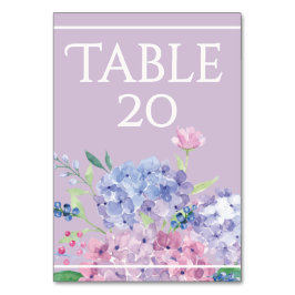 Numeração De Mesa Pastel Hydrangeas - Tablecard Vertical 3,5" x 5"
