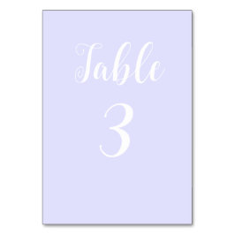 Numeração De Mesa Pastel Periwinkle Purple