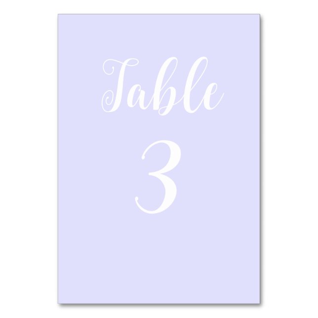 Numeração De Mesa Pastel Periwinkle Purple (Frente)