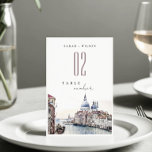 Numeração De Mesa Pastel Veneza Itália Canals Watercolor Weding<br><div class="desc">Se precisar de mais alguma personalização,  por favor,  sinta-se à vontade para me enviar um e-mail em yellowfebstudio@gmail.com. ou mensagem via Zazzle.</div>
