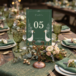 Numeração De Mesa Pato Engraçado Casamento Nomes Personalizados Rúst