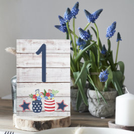 Numeração De Mesa Patriotic Love II Rustic 4 de julho Wedding