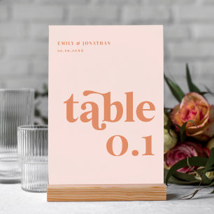 Numeração De Mesa Peach Wedding