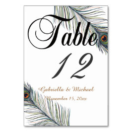 Numeração De Mesa Peacock Feather