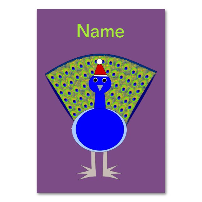 Numeração De Mesa Peacock Feliz de Natal Personalizado (Frente)