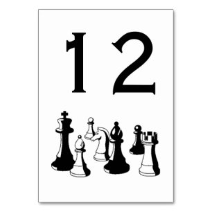Numeração De Mesa Peças de Xadrez Arte Vintage #2