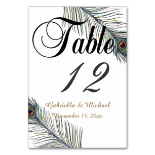 Numeração De Mesa Pena do pavão