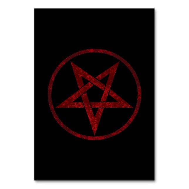 Numeração De Mesa Pentagrama do diabo vermelho (Frente)