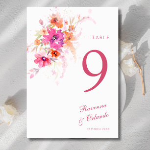 Numeração De Mesa Peônia de Flor Silvestre Pastel Anêmonas Casamento