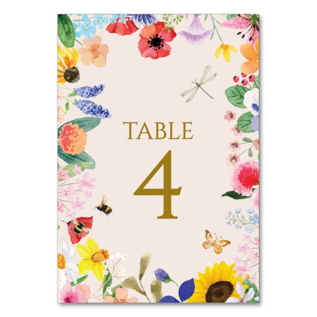 Numeração De Mesa Pequena mãe de flor silvestre para o Chá de fralda (Frente)