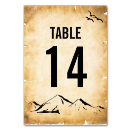 Numeração De Mesa Pergaminho Russo Negro Floreado Vintage
