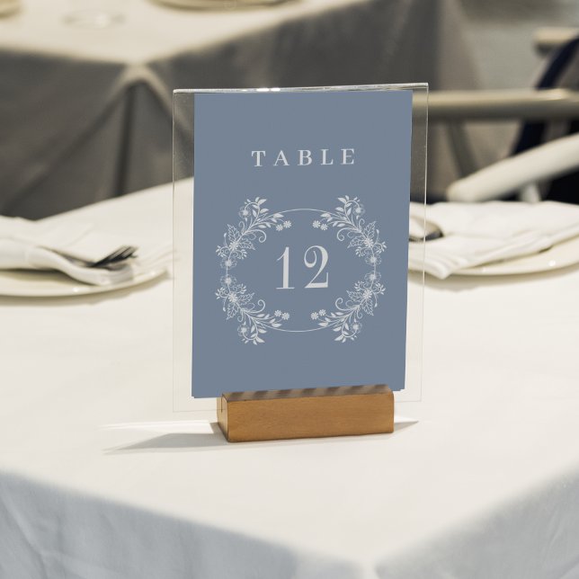 Numeração De Mesa Periwinkle Monograma Wedding (Criador carregado)