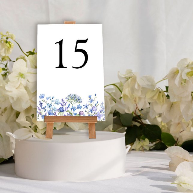 Numeração De Mesa Periwinkle Wildflower Wedding Floral (Wedding Table Number from my Lilac + Periwinkle Wildflower Wedding Collection
)