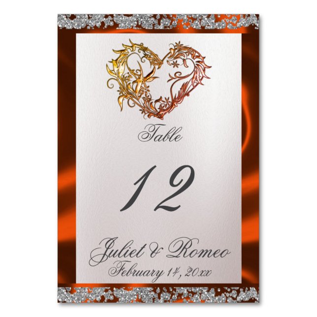 Numeração De Mesa Pérolas Elegantes, Fita de Cobre e Faísca (Frente)