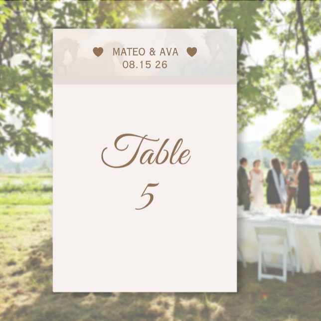 Numeração De Mesa Personalização de Casamento de Cavalos da Natureza (Criador carregado)