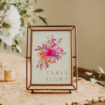 Numeração De Mesa Personalização de Casamento Floral de Cor de Água<br><div class="desc">Número de Tabela Personalizada de Casamento Elegante Elegante Floral de Cor de Água Rosa Quadrada Moderna Personalizada</div>