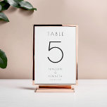Numeração De Mesa Personalização Simples de Casamento Branco Moderno<br><div class="desc">Número de Tabela Personalizada Simples de Casamento Branco Moderno Minimalista</div>