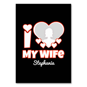 Numeração De Mesa Personalizado Amo Minha Esposa - Adicionar Nome e 