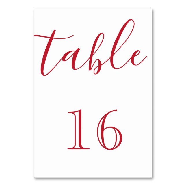 Numeração De Mesa Personalizado Seu Próprio Script Elegante (Frente)