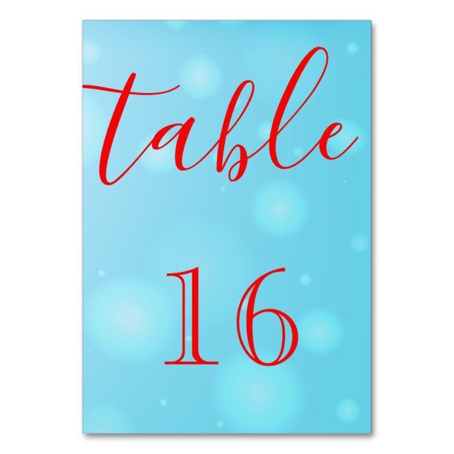 Numeração De Mesa Personalizado Seu Próprio Script Elegante (Frente)