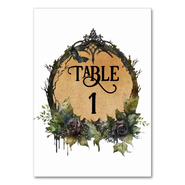 Numeração De Mesa Personalizar a aquarela do Vintage (Frente)