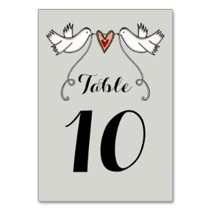 Numeração De Mesa Personalizar Doves Brancos Adoram Número de Mesa