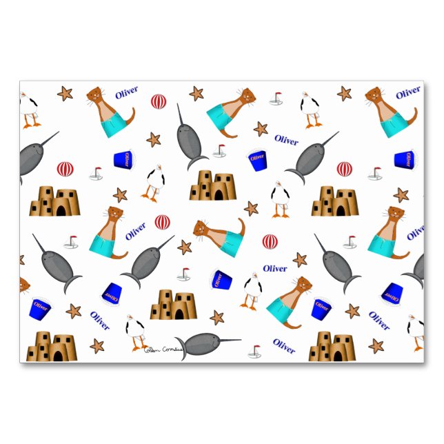 Numeração De Mesa Personalize Oliver A Praia Do Verão Mais Tarde (Frente)