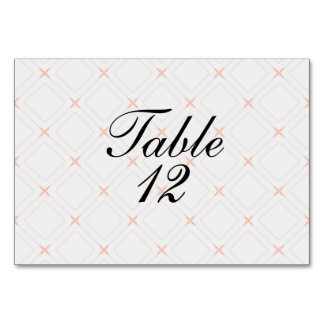 Numeração De Mesa Pêssego Pastel e Geométrico Creme