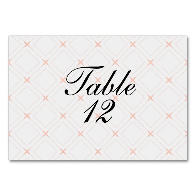 Numeração De Mesa Pêssego Pastel e Geométrico Creme (Frente)