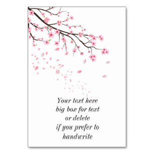 Numeração De Mesa pétalas de flor de cerejeira caindo