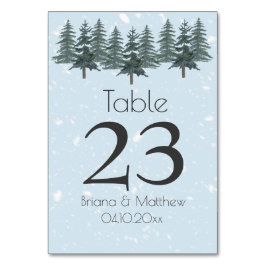 Numeração De Mesa Pinheiros de inverno Evergreen