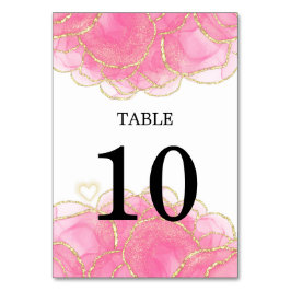Numeração De Mesa Pink Elegante Moderno e Casamento Dourado