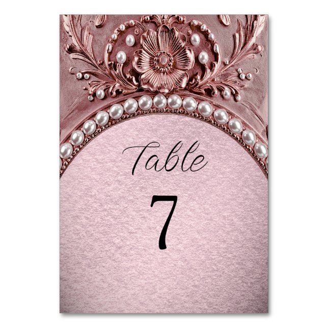 Numeração De Mesa Pink Flower Table Number (Frente)