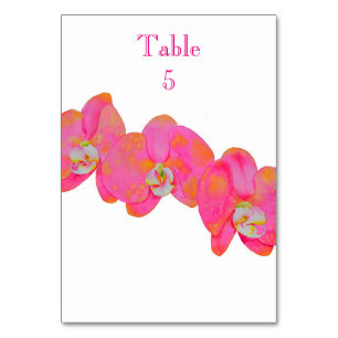 Numeração De Mesa Pintura de orquídea em aquarela rosa elegante