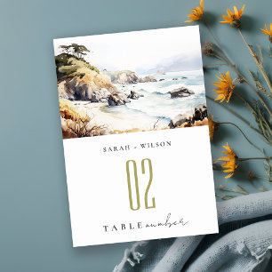 Numeração De Mesa Pintura de Paisagem em Aquarela de Casamento em Bi