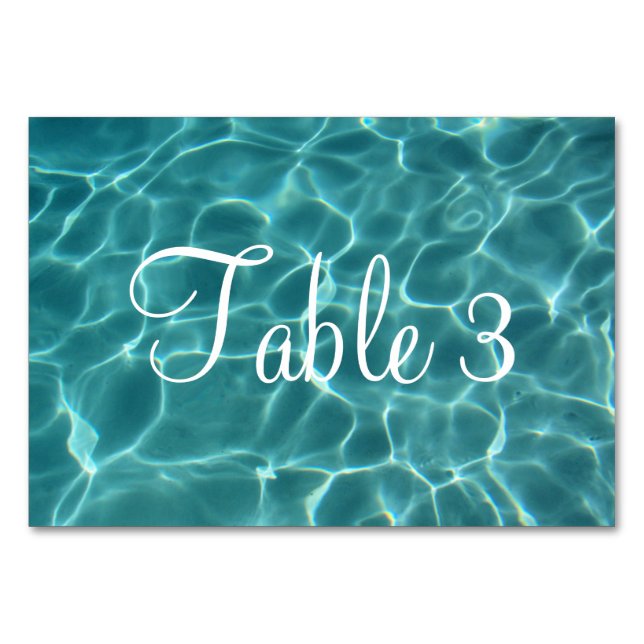Numeração De Mesa Piscina verde aqua numerada (Frente)