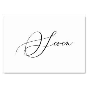 Numeração De Mesa PixDezines Elegante Caligrafia Romântica 7