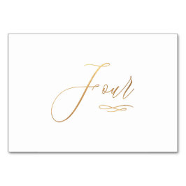 Numeração De Mesa PixDezines Falso Ouro Romântico Quatro 4 Calligrap