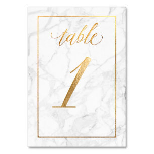 Numeração De Mesa PixDezines Faux Dourado/Mesa n.o 1+/Marble