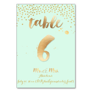 Numeração De Mesa PixDezines mesa 6/bordaduras douradas/cor DIY/ment